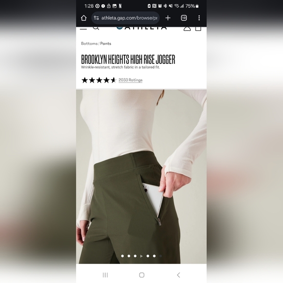 Athleta NWT Brooklyn Heights High Rise Jogger Size 6 in Aspen Olive - Picture 3 of 8